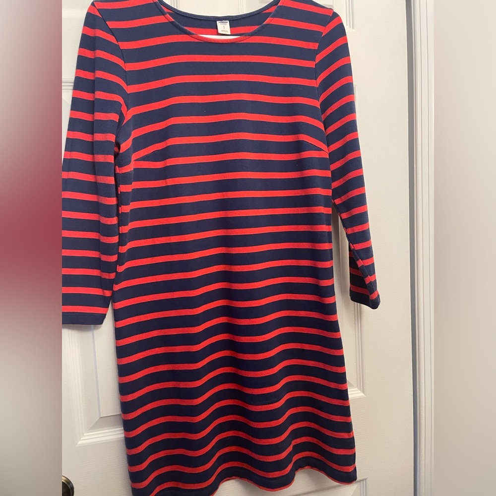 Old Navy Navy and red striped dress